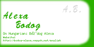 alexa bodog business card